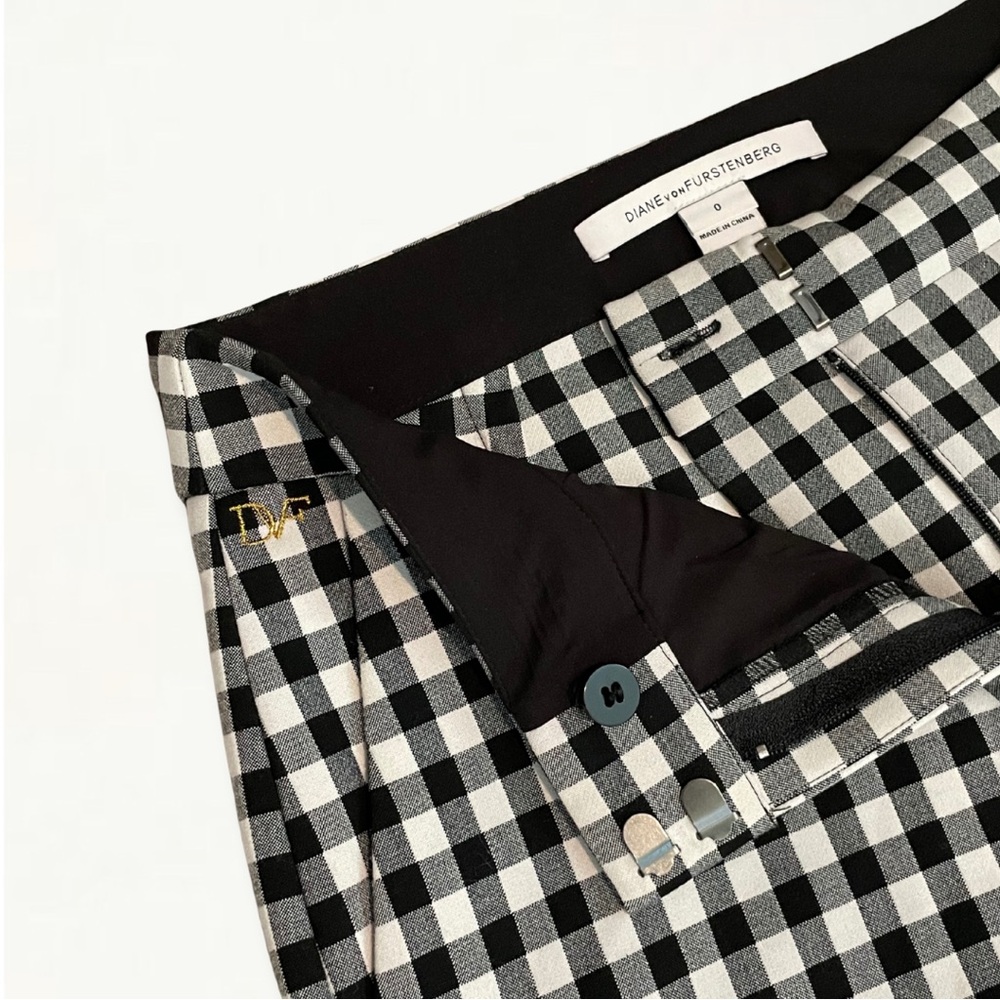 NWOT Diane von Furstenberg Genesis Gingham Pants Women’s Size 0 - Picture 10 of 15